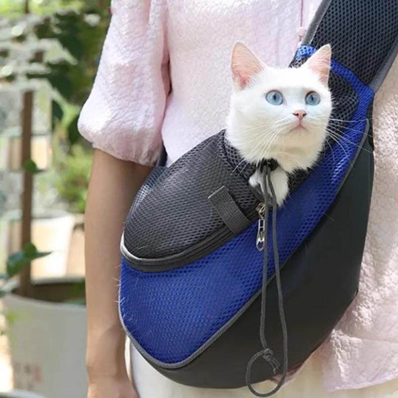 Pet Cat Dog Carrier Backpack Travel Tote Shoulder Bags Mesh Sling Carry Pack Pet Carrying Supplies Crossbody Shoulder Bag