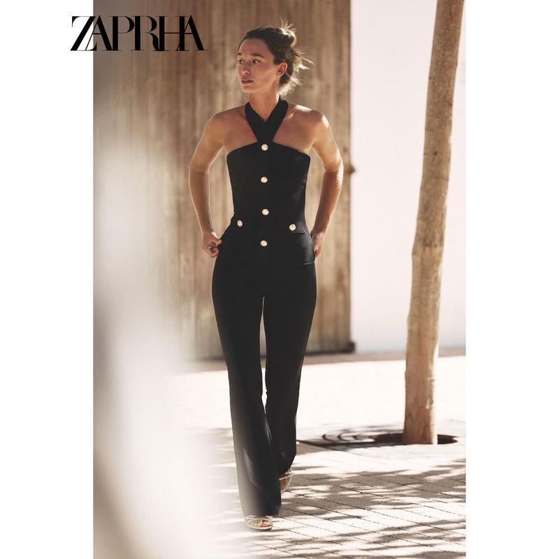 Zaprha 2025 Autumn New American Sexy off-Shoulder Slim fit Shaping Elastic Neck Collar Top 5584130