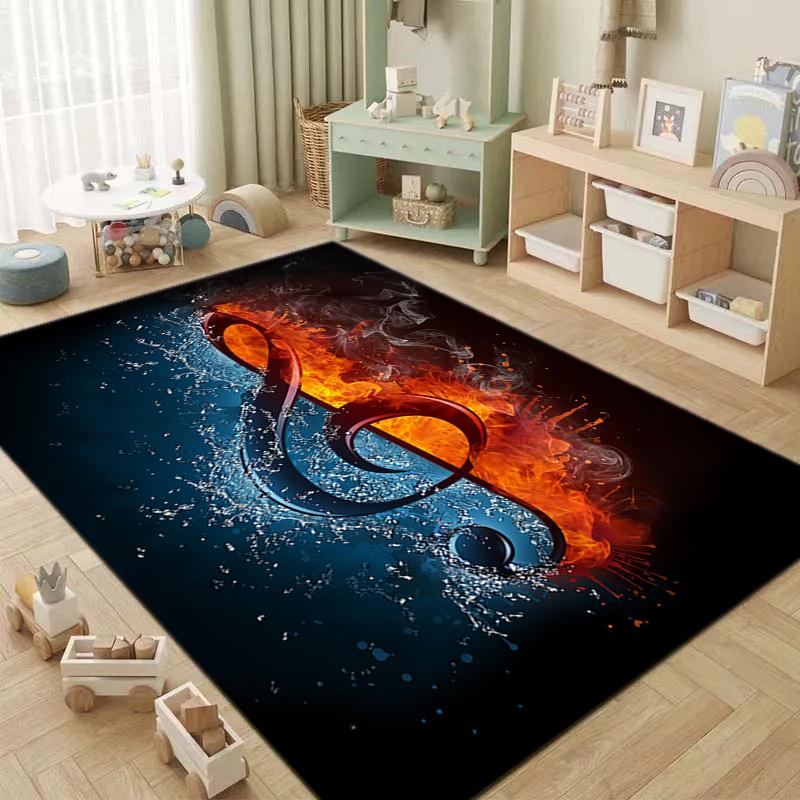 1Pc Musical symbols Printed circular carpet, home door mat, outdoor travel protection carpet A15