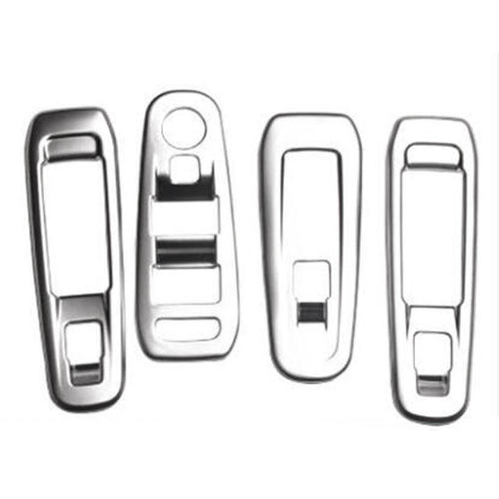 

For Peugeot 408 308 308S 2016 2017 2018 2019 Window Lift Switch Panel Cover Decoration Sticker 4Pcs Trim Interior Accessories серебряный