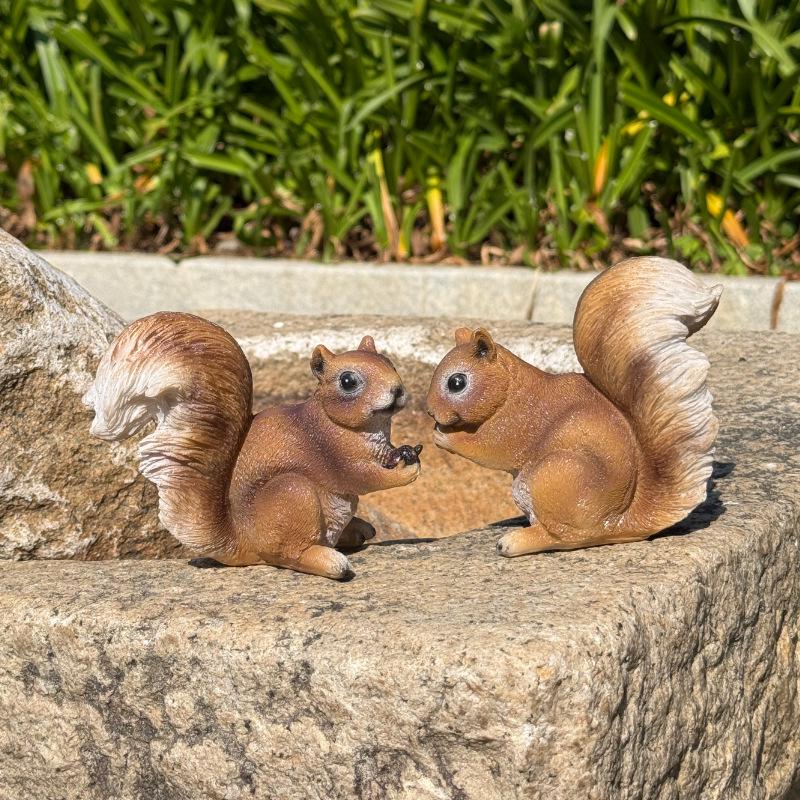 Outdoor Squirrel Sculpture for Garden, Lawn, and Tree Decor