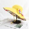UV Protection Floral Collapsible Sunhat Bowknot Fisherman Hats Simple Sun Protection Cap  Outdoor