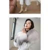 Schicker Nerzmantel Damen Übermantel Herbst Winter Dick Warm Pelzparka Locker Fuchsfellkragen Lange Nerzmäntel