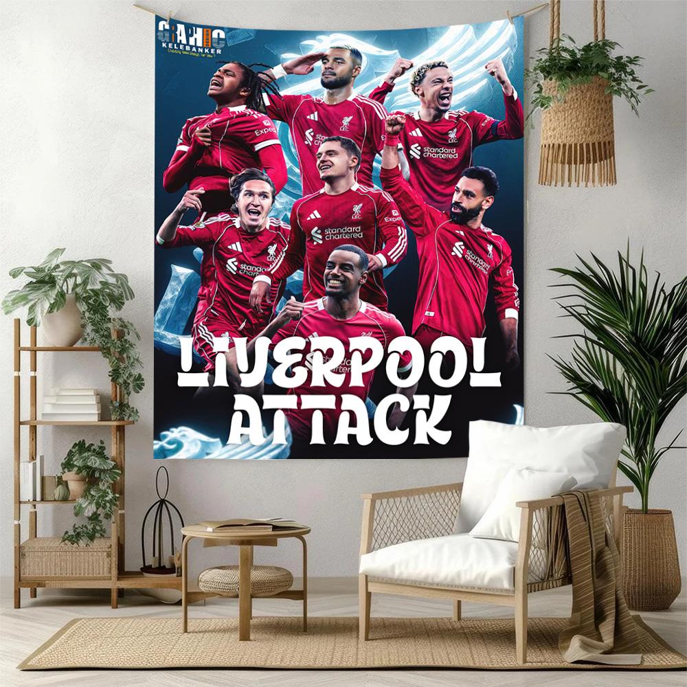 Liverpool Football Club Vægdekoration Vægtæppe Kunst Til Kæledyrsminde Fødselsdag Bryllupsfest Baggrund Familiegave
