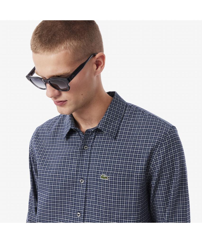 LACOSTE Men'S Flannel Window Check Shirt Ch8535-55N Hhw
