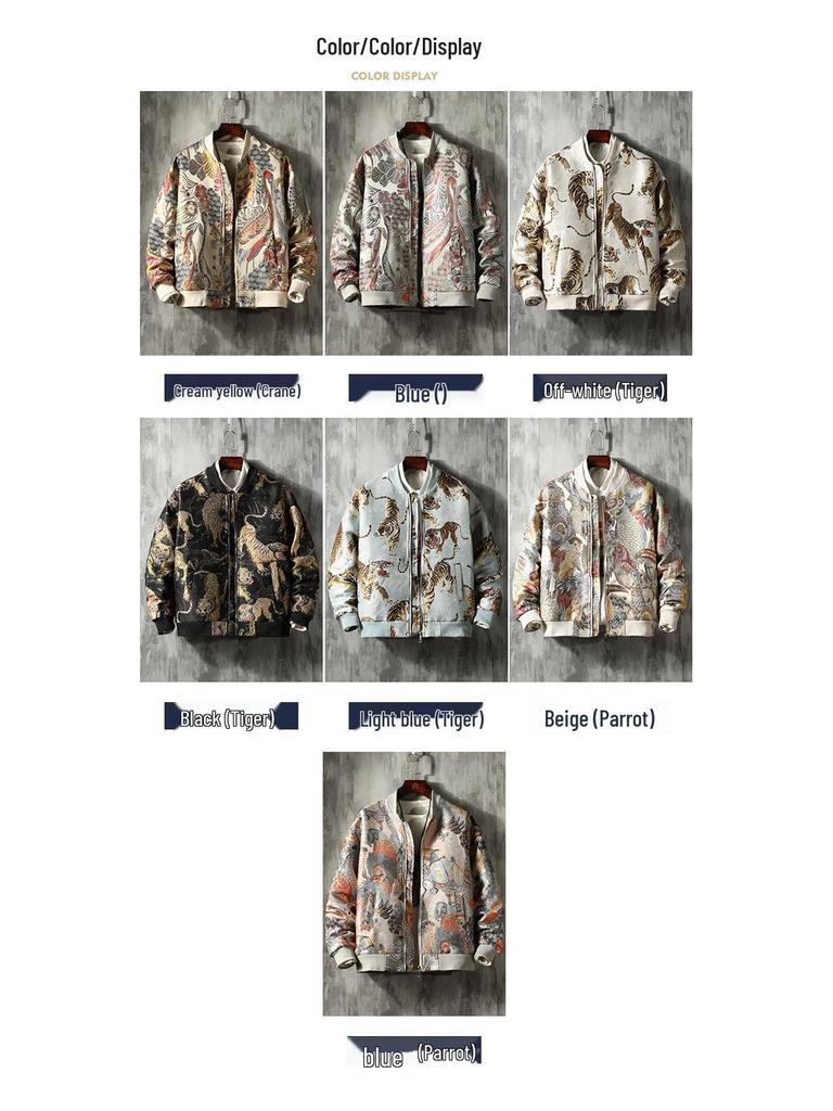 Jarní Novinka Pánská Vyšívaná Nadměrná Velikost Módní Ležérní Bunda