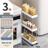 Multi-layer Rolling Storage Rack for Kitchen, Living Room, or Bathroom