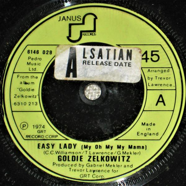 

7-дюймовая пластинка GOLDIE ZELKOWITZ Easy Lady Get It Back 6146029 Janus Records 1974 UK SoulFunk Б/у