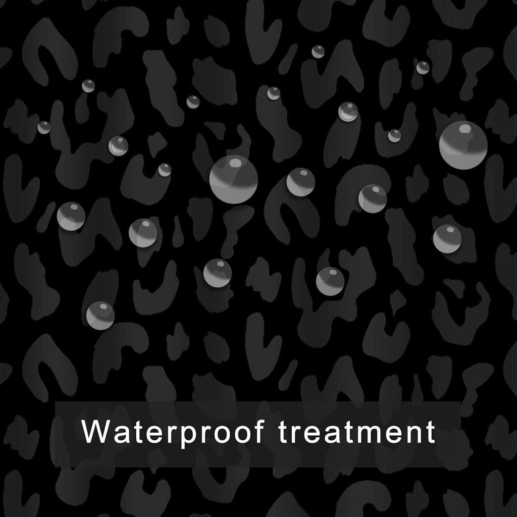 Leopard Cheetah Shower Curtain (72" x 72"), Black Leopard Cheetah Print Shower Curtain,Polyester Fabric Print Shower Curtain Set for Bathroom with 12