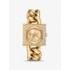 Mini Lock Pavé Gold-Tone Chain Watch MK4711