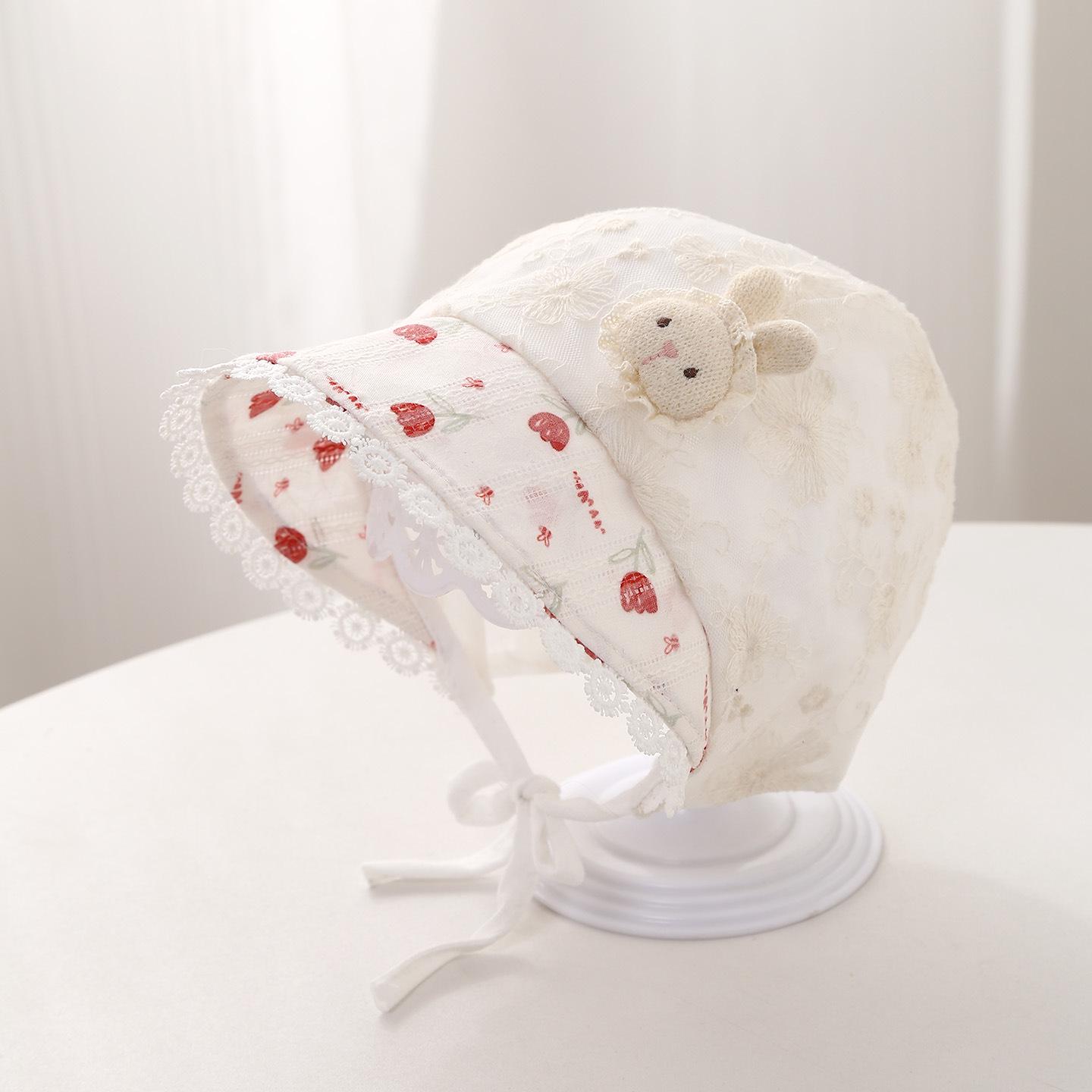 

Stylish Newborn Baby Girl Ear Protection Cap - Windproof Princess Hat for Spring/Autumn Circumference 48cm красный