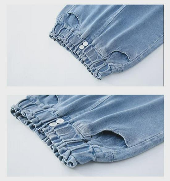 Dżinsy z szerokimi nogawkami dla dziewcząt 2023: Nowe spodnie wiosenno-jesienne w stylu koreańskim dla dzieci średnich i dużych