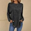 Women's Casual Knit Pullover Sweater Long Sleeve Loose Fit Round Neck Ribbed Texture Oversized Top for Everyday Wear