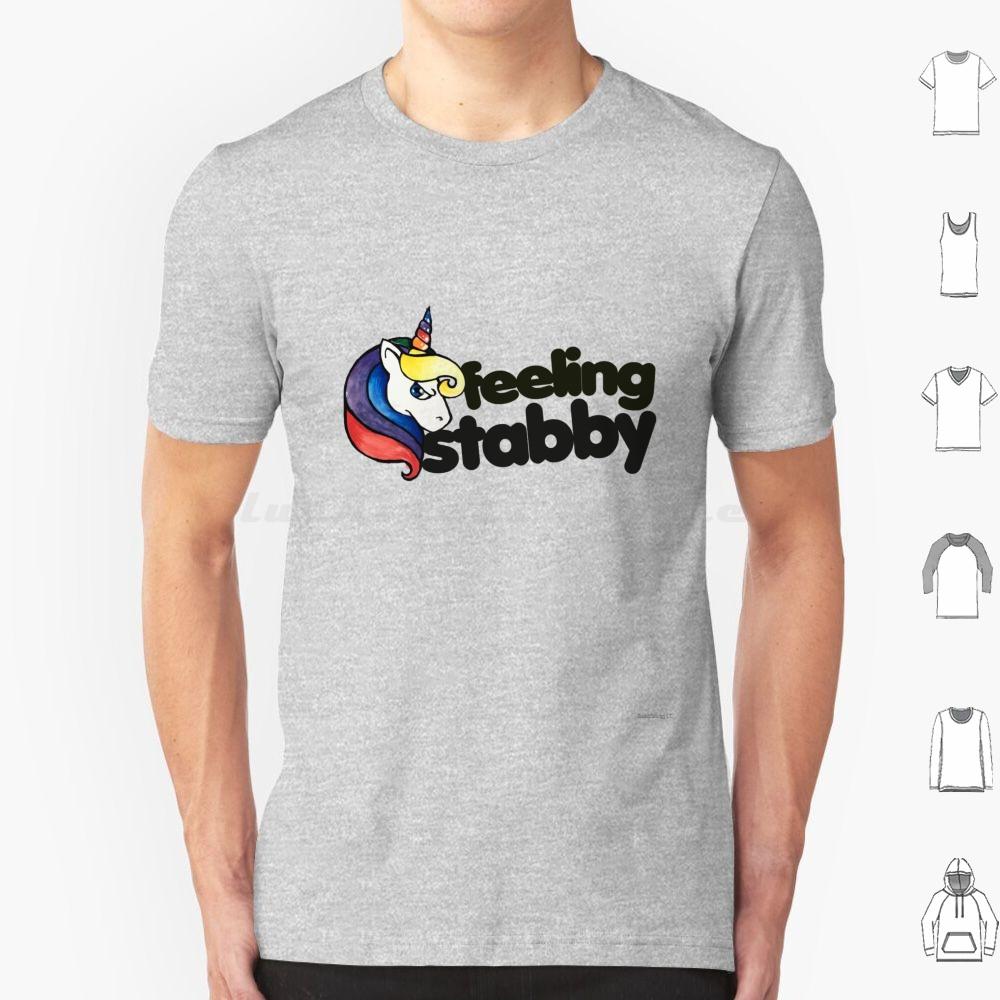 Feeling Stabby T Shirt Cotton Men Women DIY Print Feeling Stabby Stabby Unicorn Unicorns Retro Rainbow Attitude Sass Sassy