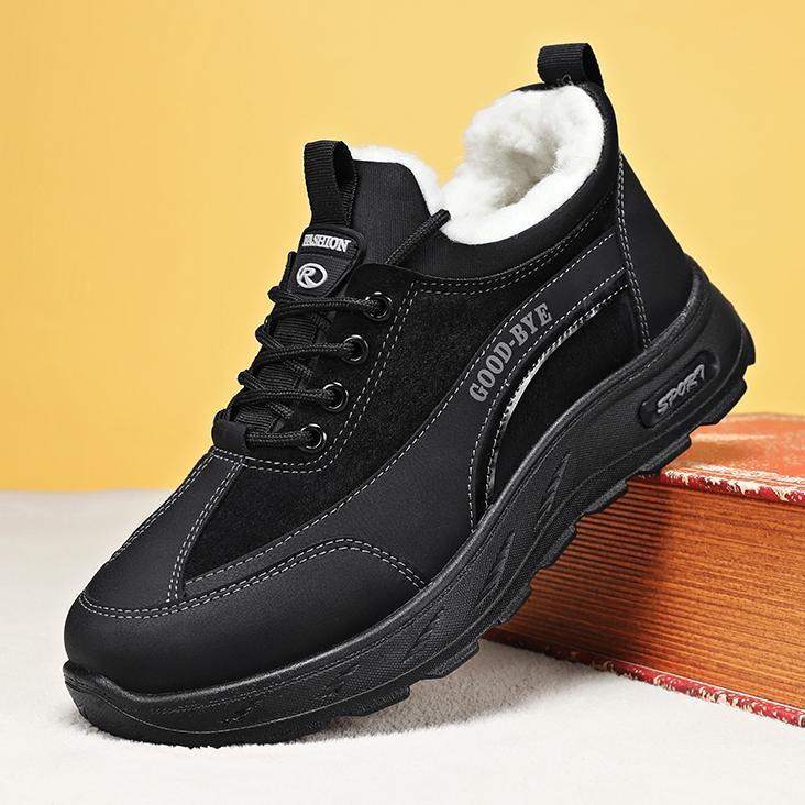 

Men s Non-Slip Winter Snow Boots with Velvet and Wool in Black/Gray 44 чёрный