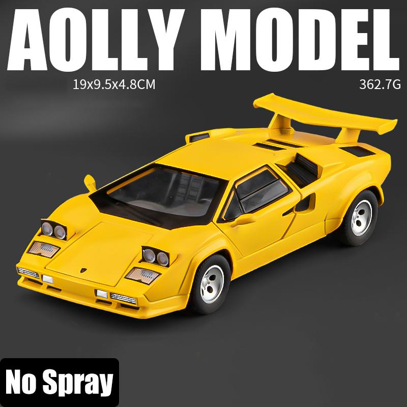 Spray 1:24 Lamborghini Revuelto Countach LP500S Supercar Alloy Metal Diecast Model Car High Simulation Home Trendy Ornaments Toy
