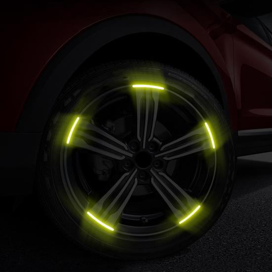 Car Wheel Reflective Strip, Rainbow Rim Decals for Cars Motorcycle Bike, Waterproof High Visibility Sticker for Tires
