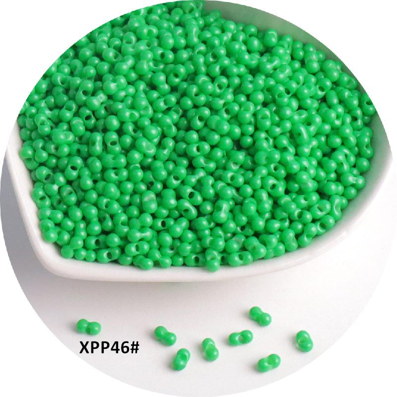 2x4mm Solid Color Glass Peanut Beads for DIY Jewelry & Hair Accessories