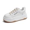Skateboard Damen Neue Allgleiches Leder Casual Innen Erhöhte Dicke Sohle Kleine Weiße Schuhe Damen Großen Kopf Damenschuhe