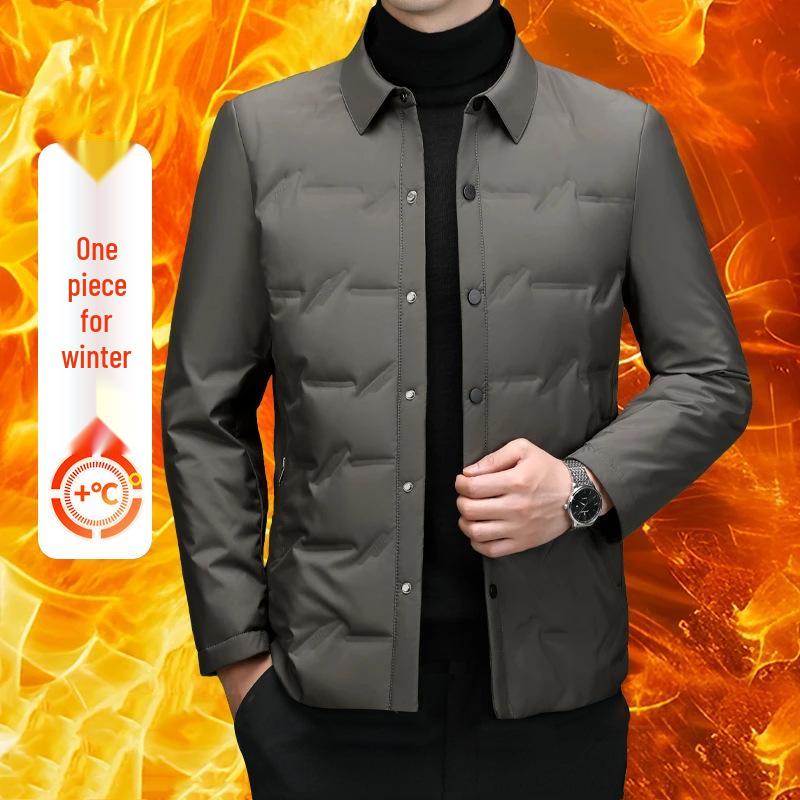 

Men s Warm Cotton Jacket - Business Casual Winter Coat for Middle-aged Dads L [95-110 lbs]