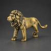 Freestanding Lion Figurine with Detailed Mane VintageInfluenced Golden Intricate