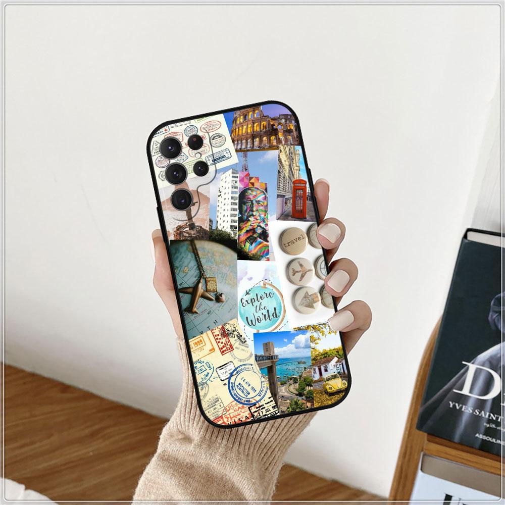 Planes World Map Travel Phone Case For Samsung Galaxy S24 Case S22 S21 S20 S23 Ultra Fe S10 S25 S9 S8 Plus Soft Silicone Cover