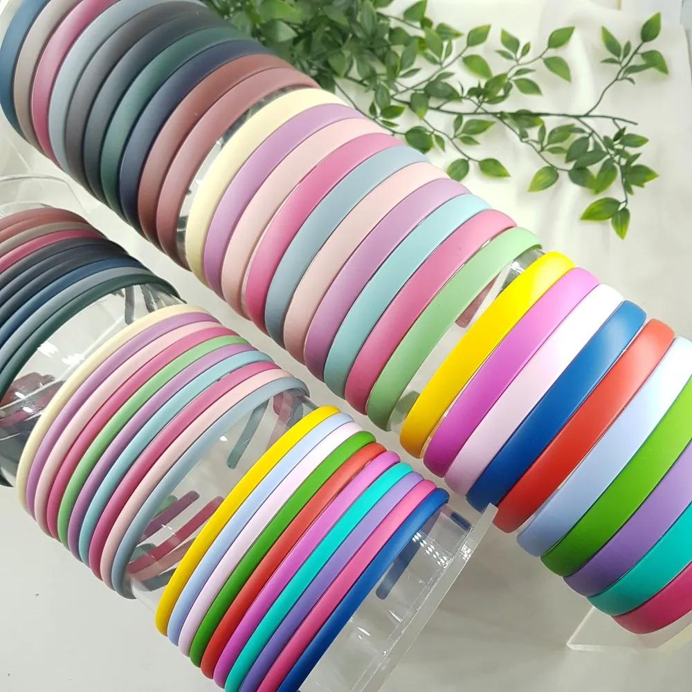 1 set of 10 pastel-toned plain wavy matte headbands wave