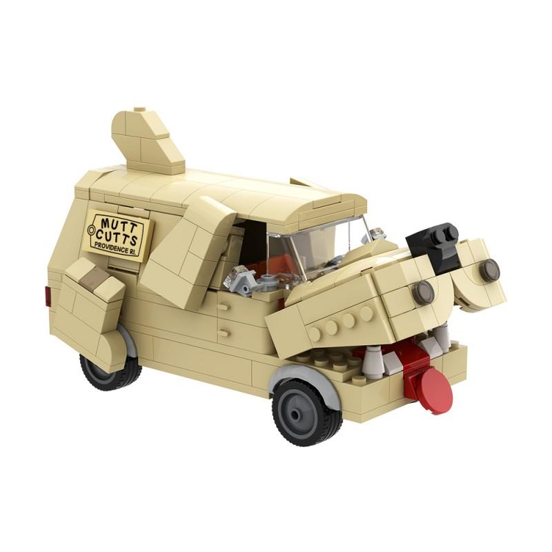 Funbuild Dumb Dumber Doggy Cart Building Blocks Set City Town Car Truck Dumb's Dog Cart Model DIY Kids Puzzle Toy Birthday Gift
