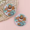 2pcs Cute Animals Car Coaster Anti-Slip Durable Universal Coasters Water Cup Groove Pad Car Interior Decoration Supplies