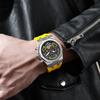 Automatic Men's Mechanical Watch for Sports 30M Water Resistant Stainless Steel Band Moon Phase Fluorescent Pointer Dial