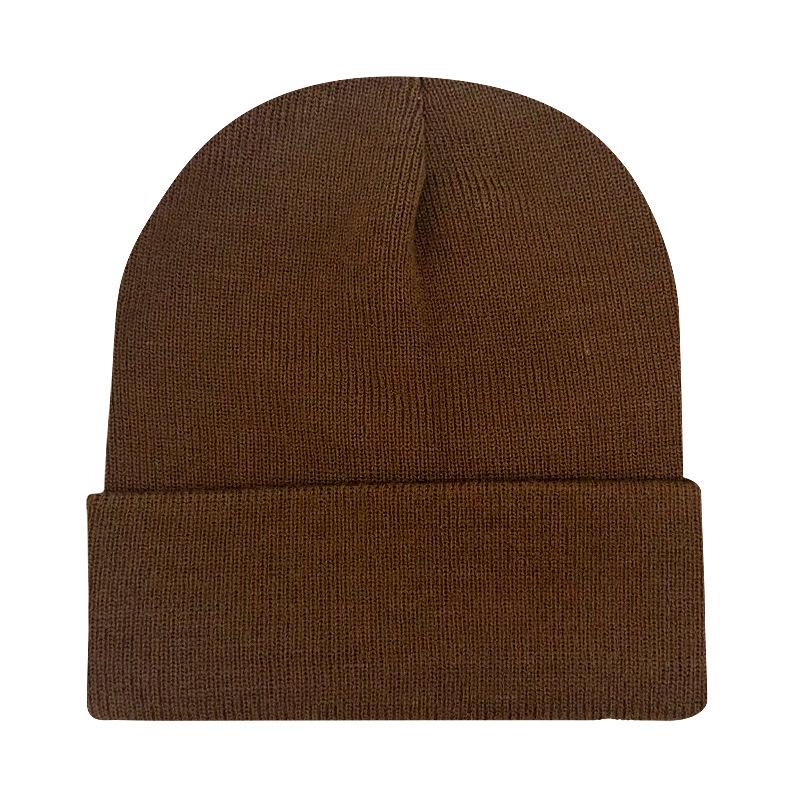 

2025 wool cold hat thickened versatile warm hat windproof ear protection autumn and winter new couple plus cashmere knitted hat M（56-58cm） колір темно кави