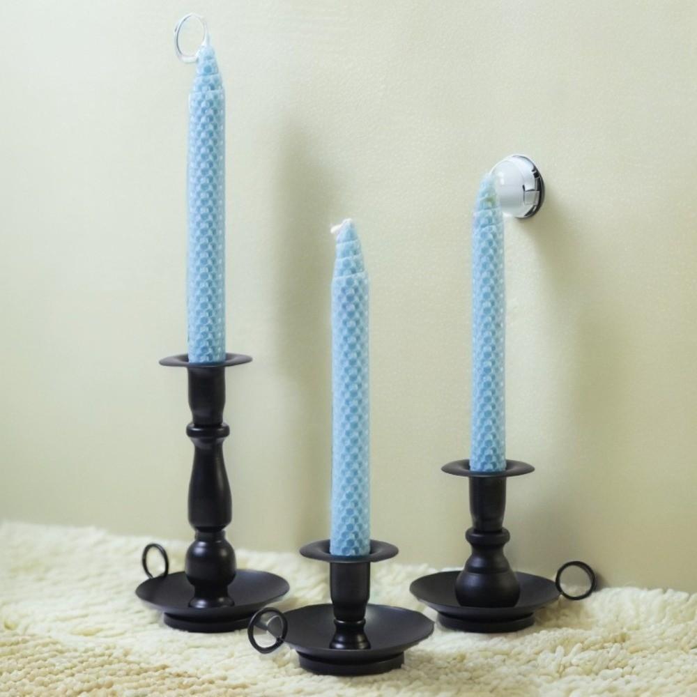 Vintage Metal Candlestick Holder With Handle Anti-slip Candle Holder Desktop Candlestick Adornment