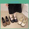 Mary Janes Womens Flat Shoes Pu Leather Low Heel Casual Footwear For Daily Use