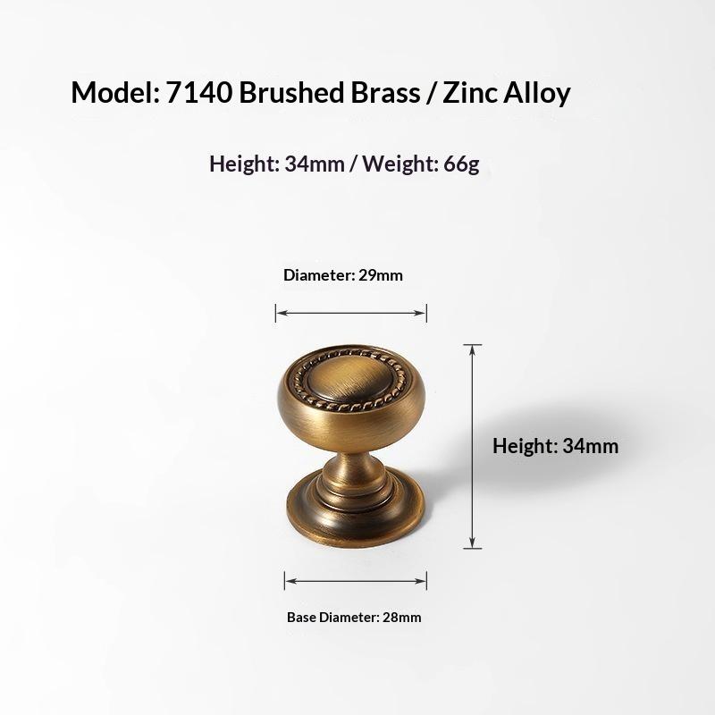 1 stk Køkkenmøbelhåndtag Vintage Stil Messinghåndtag Bronze Enkelt Hul Lille Knop Til Garderobedøre Skuffer Og Skabe