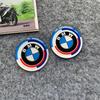 IQJD2 Car Steering Wheel Stickers Motorcycle Body Hub Decorative Sticker For BMW M Power Performance For BMW 50th Auto Car Accessory