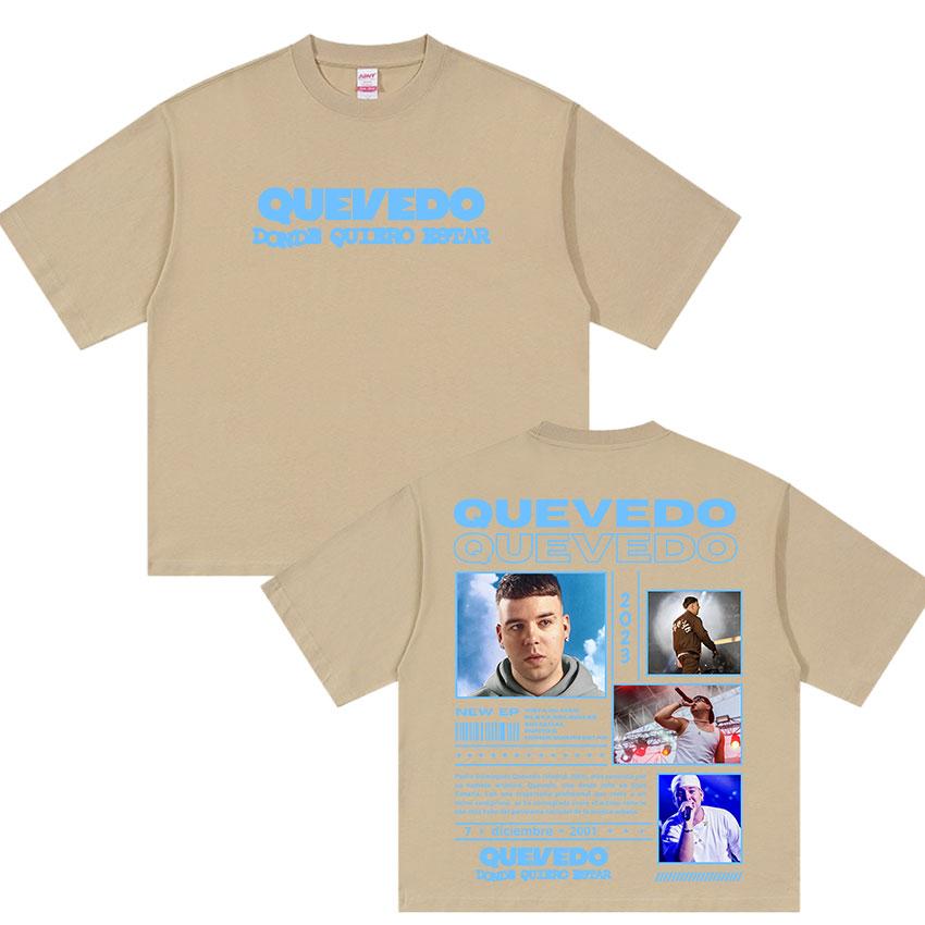 Rapper QUEVEDO Tour 2025 Graphic T Shirt Unisexs Women Retro Quality Fashion Tshirts Retro Oversized Cotton Tshirt Streetwear