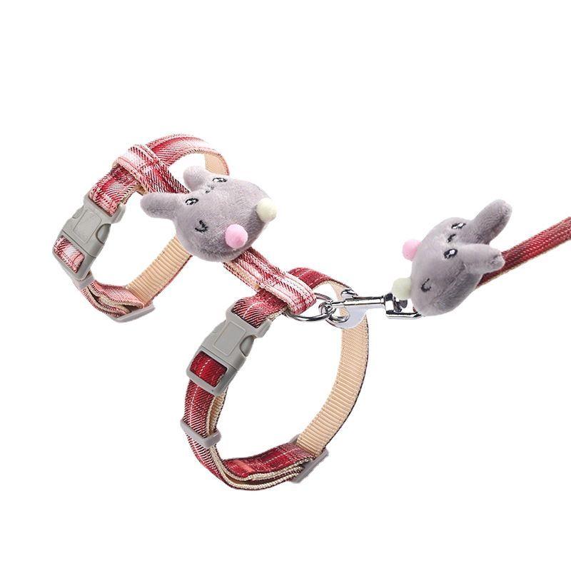 

Pet Supplies Plush Rabbit Pattern I-Shaped Cat Chest and Back Nylon Anti-Break Special Rope for Walking Cat in Stock S code (1.0cm) Red