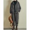 Women Sets Zipper Hoodies Harem Pants Suit Autumn Winter Fleece Thicken Warm Casual Tracksuit