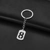 Versatile Stainless Steel Hollow Number Keychain Pendant 