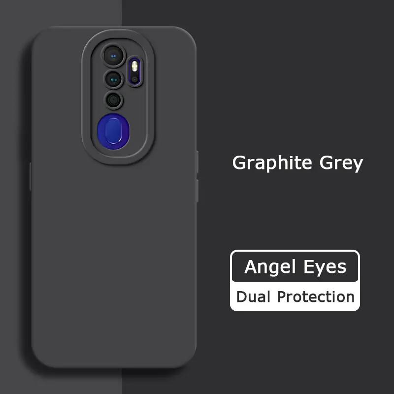 Angel Eyes Square Liquid Silicone Phone Case for OPPO A5 A9 2020 A11 A11X Camera Protective Soft Shockproof Back Cover Armor Bag