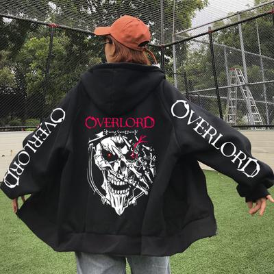 European And American Retro Dark Skull Letter Print Jacket Hooded Cardigan Jacket Men And Women
