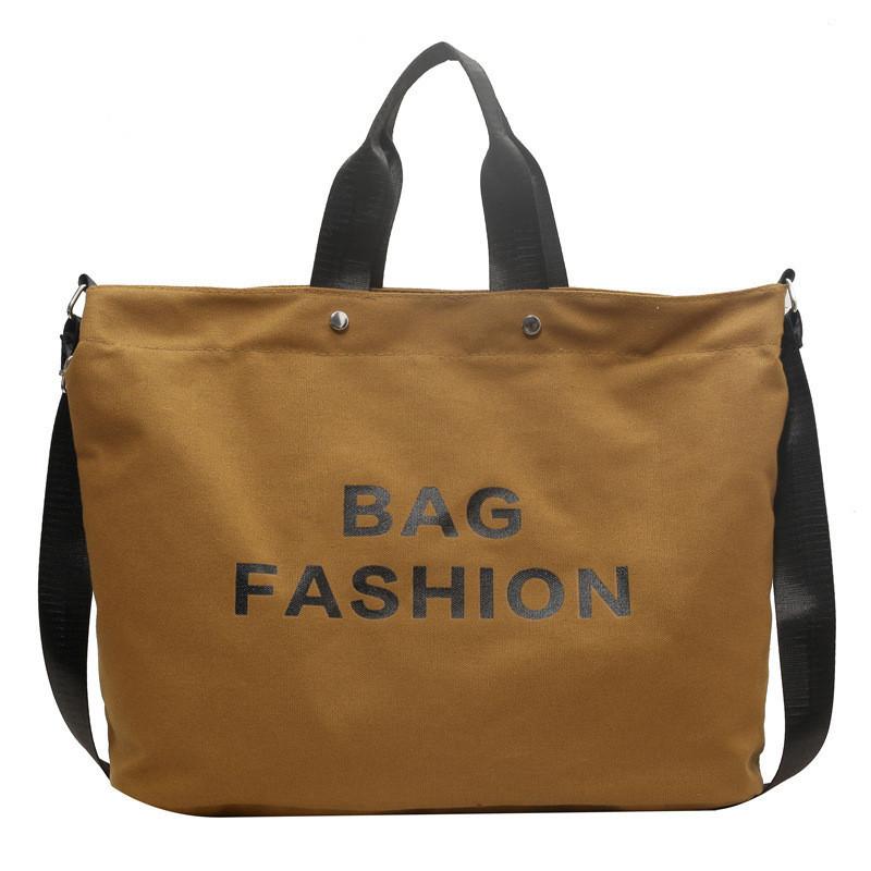 Модная осенне-зимняя холщовая сумка-тоут большой вместимости, модная сумка через плечо коричневый