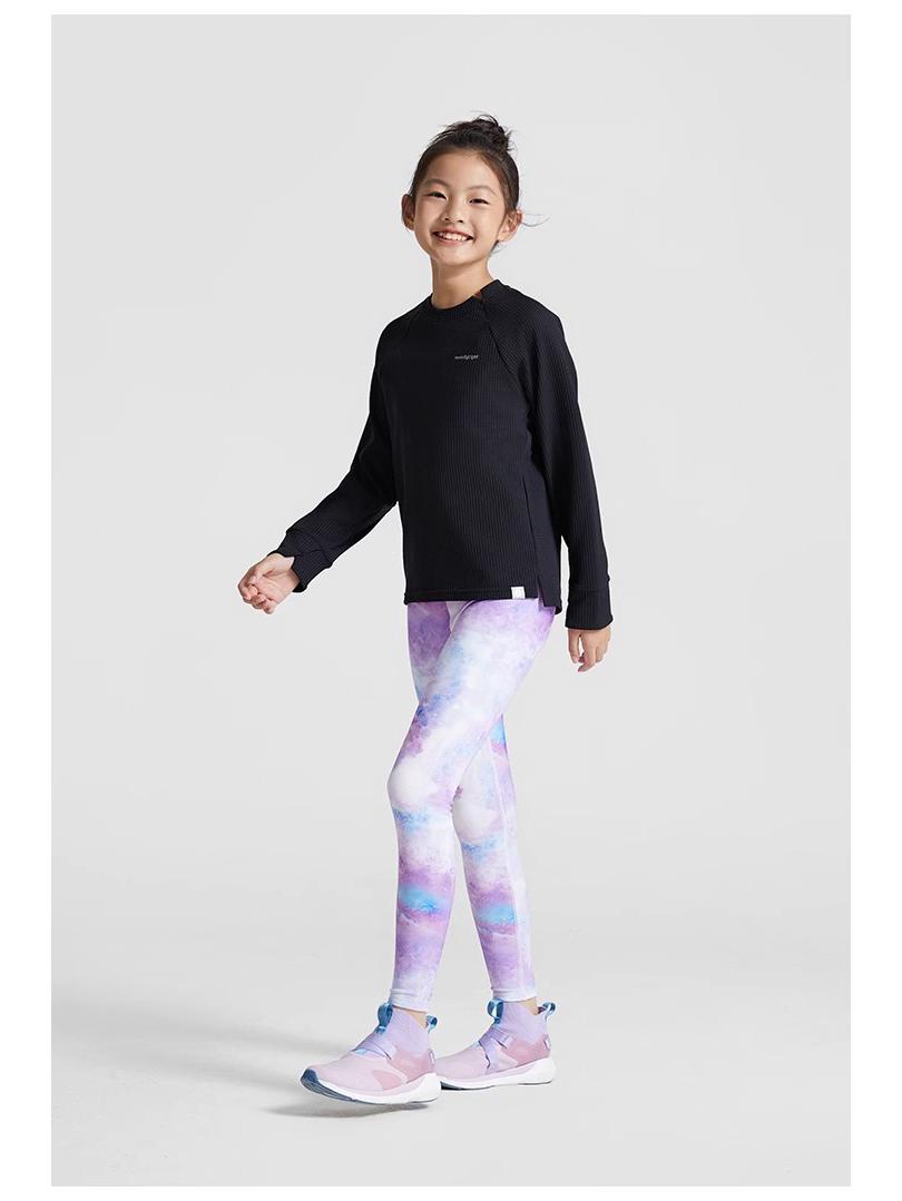 Mädchen Kuscheliges Plus Samt Winter Yoga- und Laufhosen 160 black