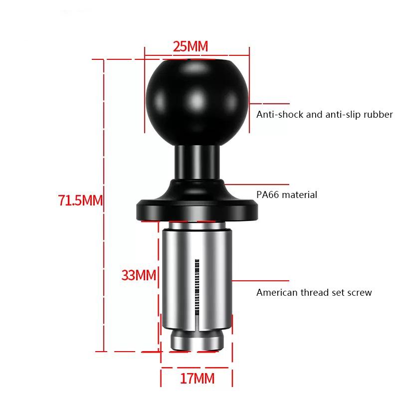 1 inch Ball Head Adapter to M6 M8 M10 Screw for GoPro Mount Motorcycle GPS Phone Car Bracket Insta360 X3 Camera Accessories