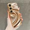Gold Fluid Pattern 2D Phone Case for Samsung S26 S25 S24 S23 S22 S21 S20 A56 A36 A16 - Golden Glass Protective Cover