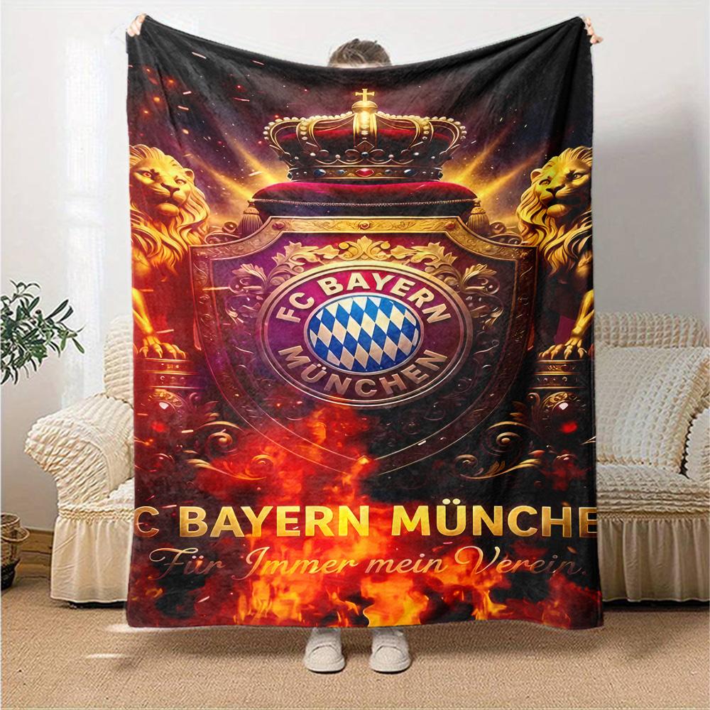 Bayern Munich Crest Blanket Warmthful Decor Perfect for Office Chair Bed Couch All-Season Use Modern Style Perfect Gift for Relatives and Friends
