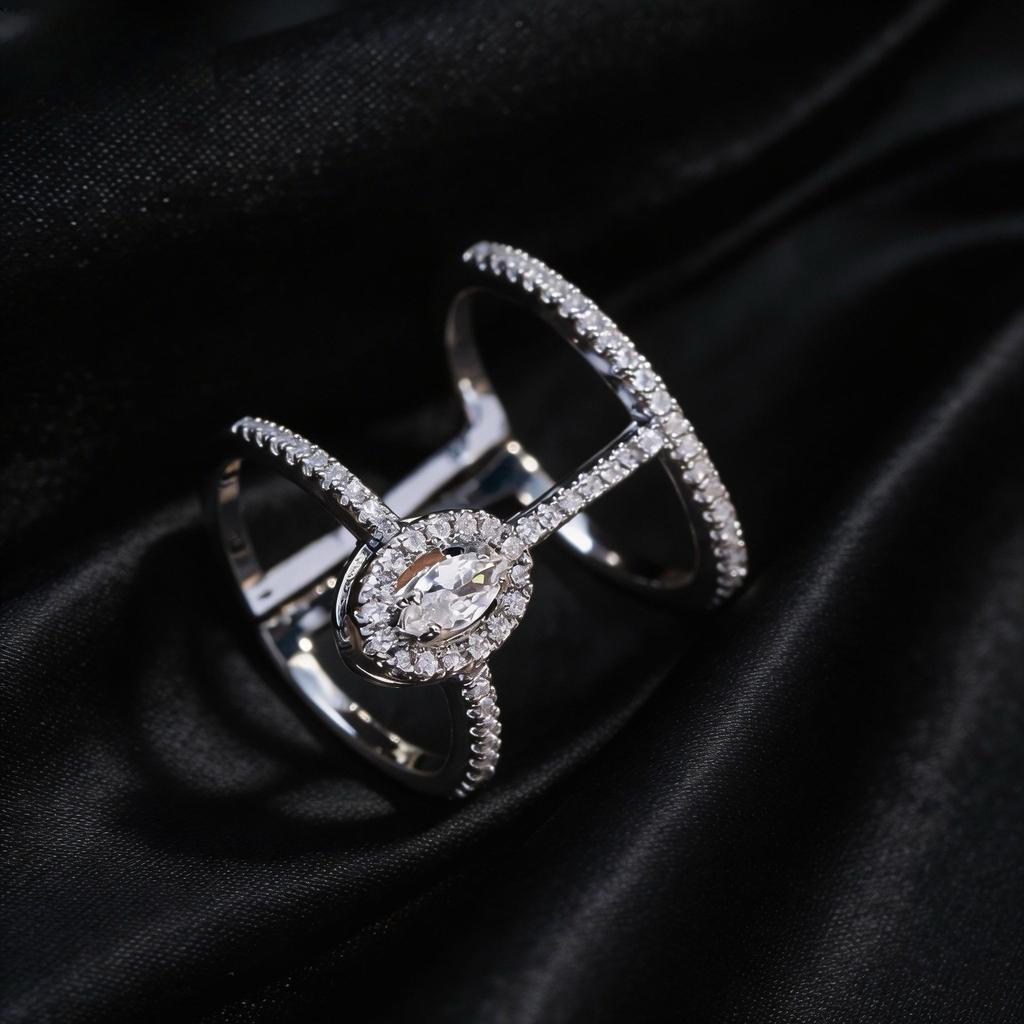 Unisex Index Finger Open Ring Cross-border Fashion Zircon Niche High-end Versatile Temperament Jewelry For Daily Matching