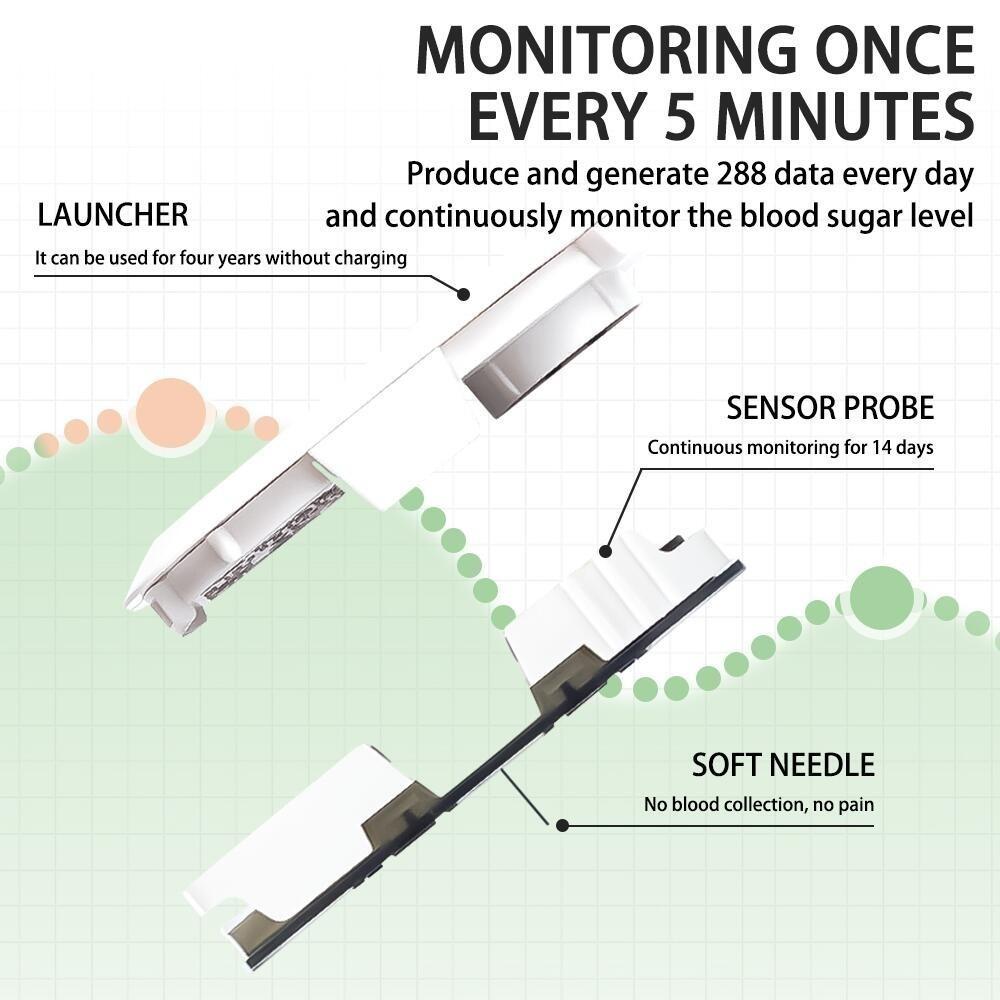 Bluetooth Scan Free Remote Data Sharing Dynamic Blood Glucose Monitoring CGMS 24H Realtime Glucose Monitoring System
