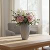 Decorative Leaf-shaped Gray Vase for Flowers, Modern Design