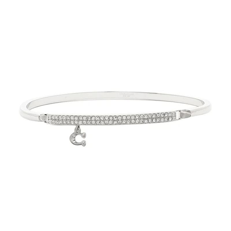 COACH C-shaped pendant, avant-garde and comfortable, gold-plated brass bracelet, women s silver